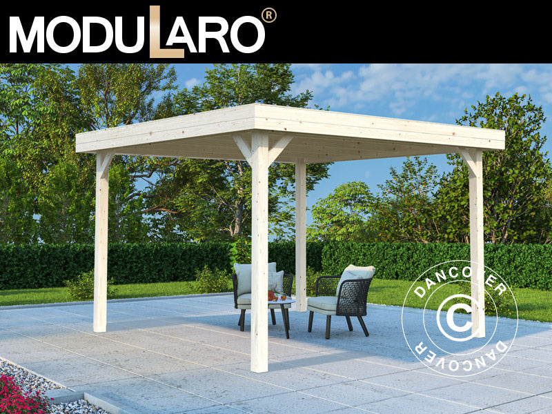 Wooden Gazebo, 3.49x3.49x2.54 m, 12.2 m², Natural
