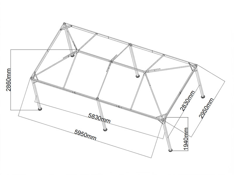 Gazebo Osiris 3x6 m, Grey