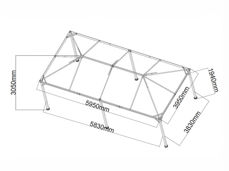 Gazebo Osiris 4x6 m, Grey