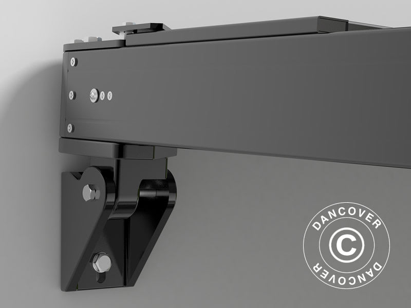 Patio Cover, wall-mounted pergola Santa Ynez, 4x3 m, Black/Dark Grey