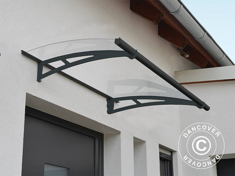 Door canopy Aquila, Palram/Canopia, 0.915x1.505 m, Dark Grey/Clear