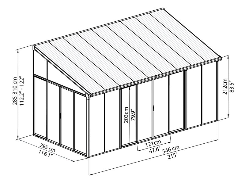 Conservatory SanRemo, Palram/Canopia, 3x5.46 m, White