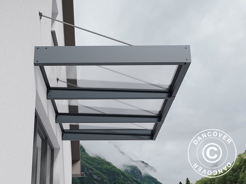 Canopy Sophia XL 3000, Palram/Canopia, 1.40x2.86x0.17 m, Dark Grey/Clear