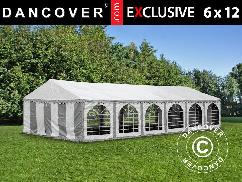 Marquee Exclusive 6x12 m PVC 900, Grey/White