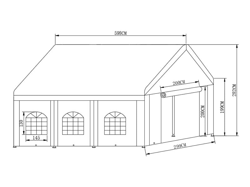 Marquee Basic 3x6 m PE 500, White