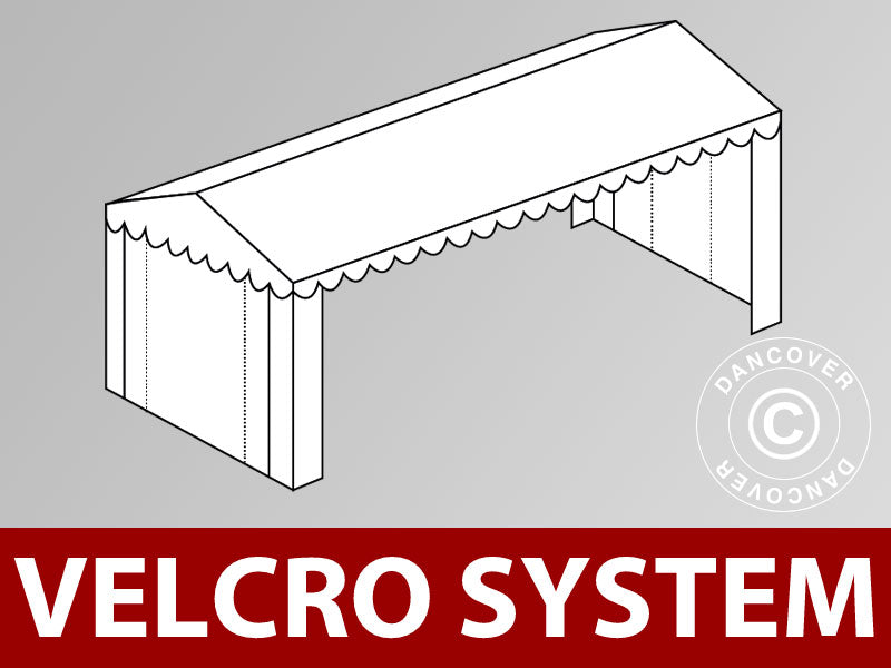 Roof cover with Velcro for Plus marquee 6x12 m, White