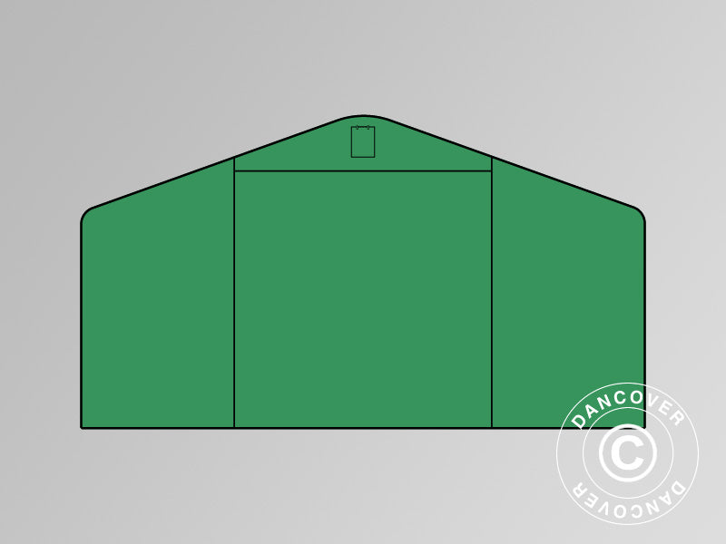 End wall/door for storage shelter PRO 8x12 m PVC, Green