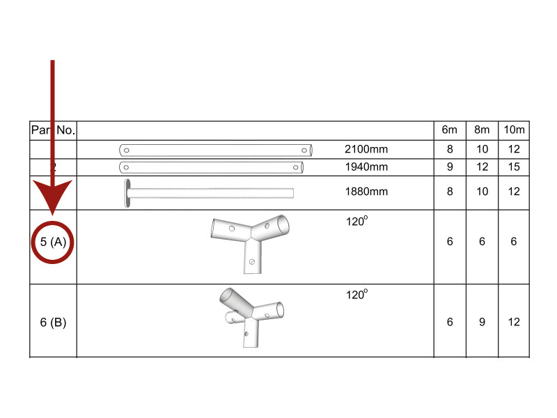 3-ways connector, Ø42 mm, 120°