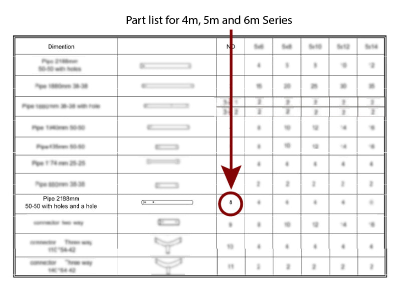 Standing leg, Ø50 mm, 2188 mm