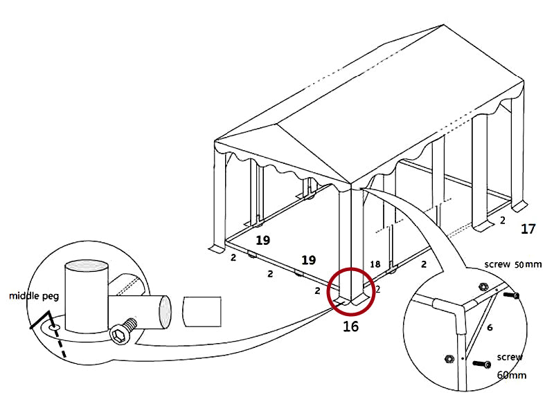 3-ways ground bar connector, Ø42+Ø54 mm