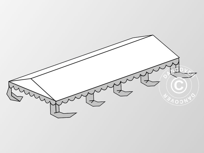 Roof cover for Marquee Original 4x8 m PVC, White/Grey
