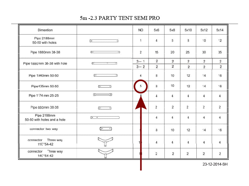 Tube for roof, Ø50 mm, 435 mm
