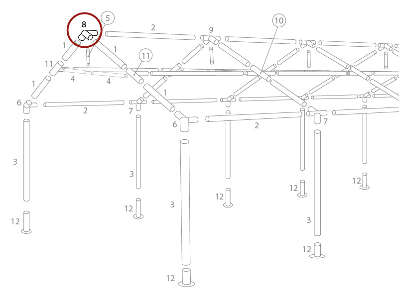 3-ways connector, Ø42 mm, 140°