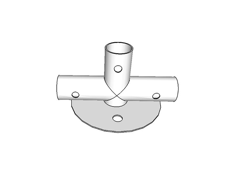 3-ways ground bar connector, Ø42 mm, 250x80 mm