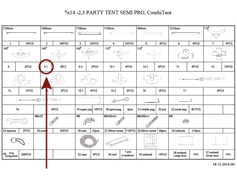 4-ways connector, Ø42 Ø54 mm, 140°