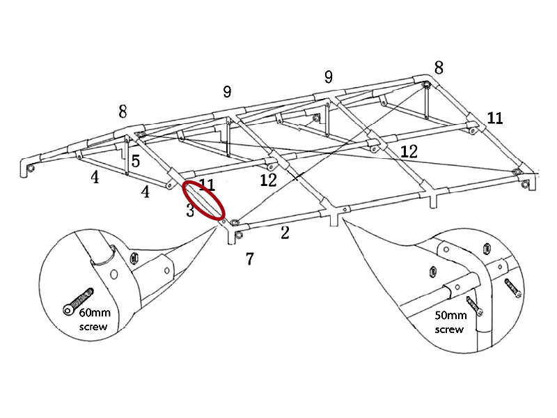 Tube for roof, Ø50 mm, 1700 mm