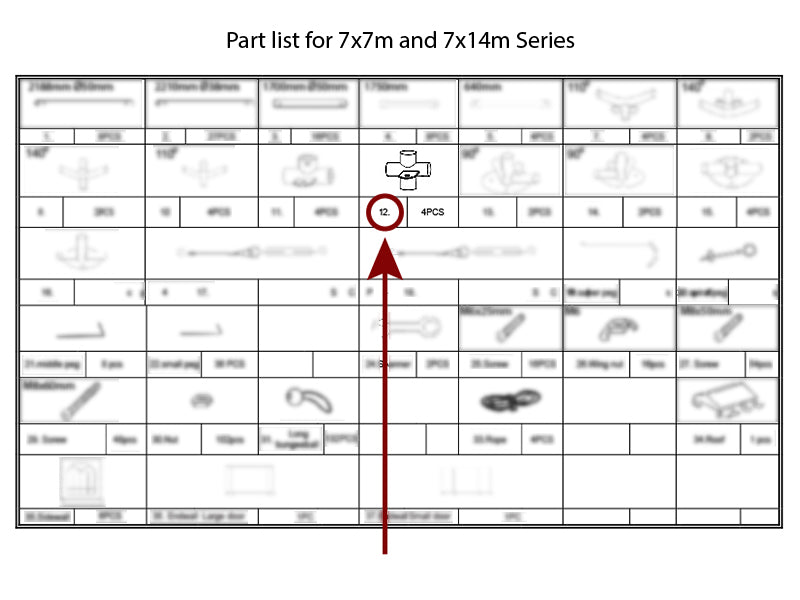 4-ways flat connector w/bracket, Ø42+Ø54 mm