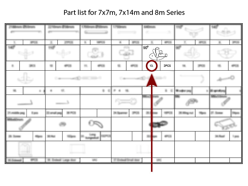 3-ways ground bar connector, Ø42+Ø54 mm, 90°
