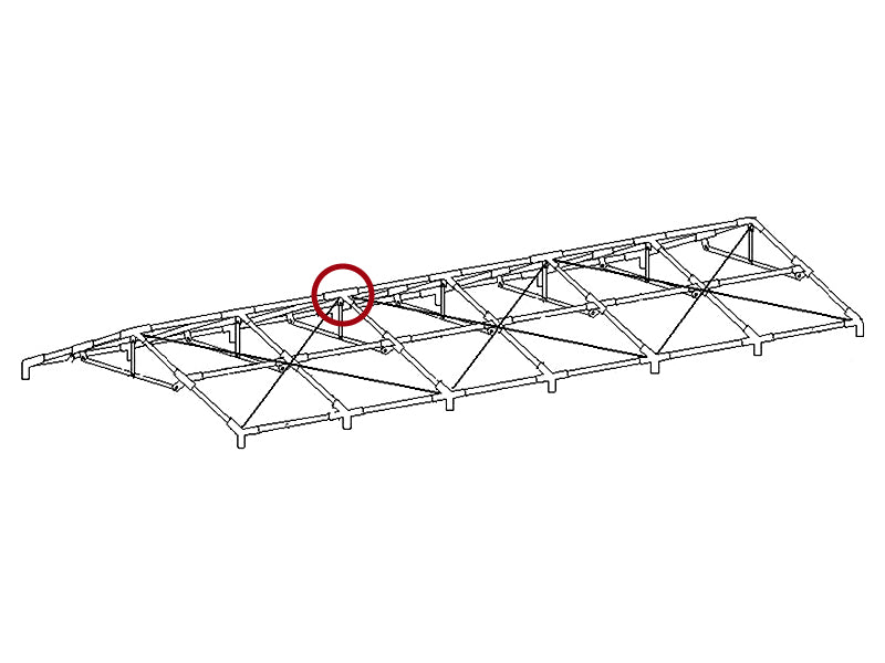 4-ways connector, Ø42+Ø54 mm, 140°