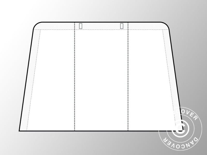 Endwall/door for Polytunnel greenhouse 3.6x6 m, 3.6x7.2 m and 3.6x8.4 m, 180 Micron foil, Transparent