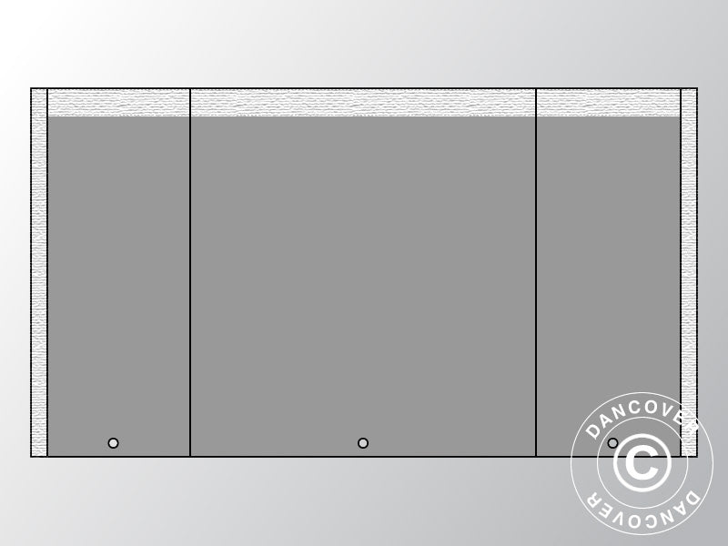Endwall UNICO 5 m with narrow door, Dark Grey