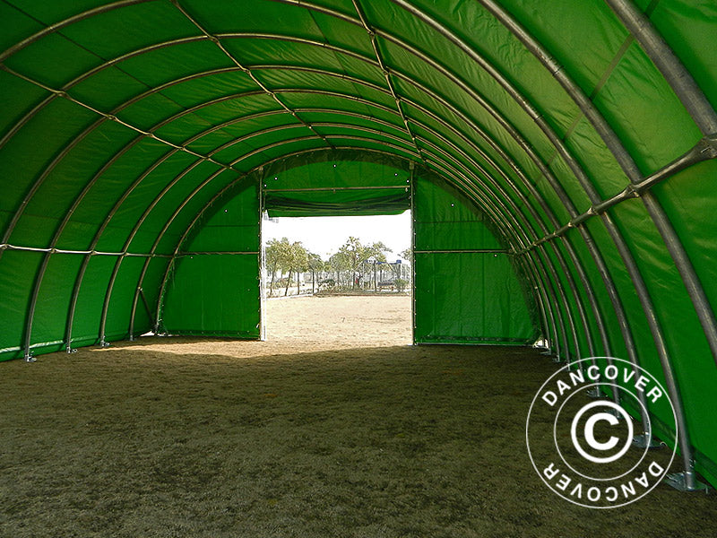 Arched Storage tent 9.15x12x4.5 m, PVC, Green