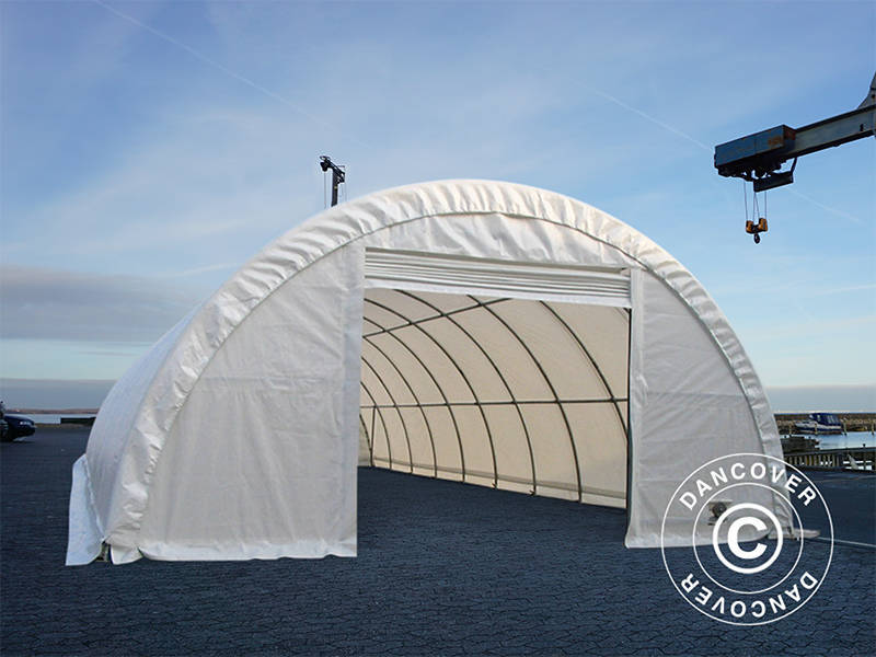 Arched Storage tent 9.15x20x4.5 m, PVC, White