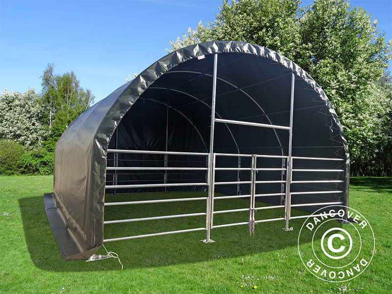 Arched Storage Animals 6x6x3,7m PVC 610g Green QJ