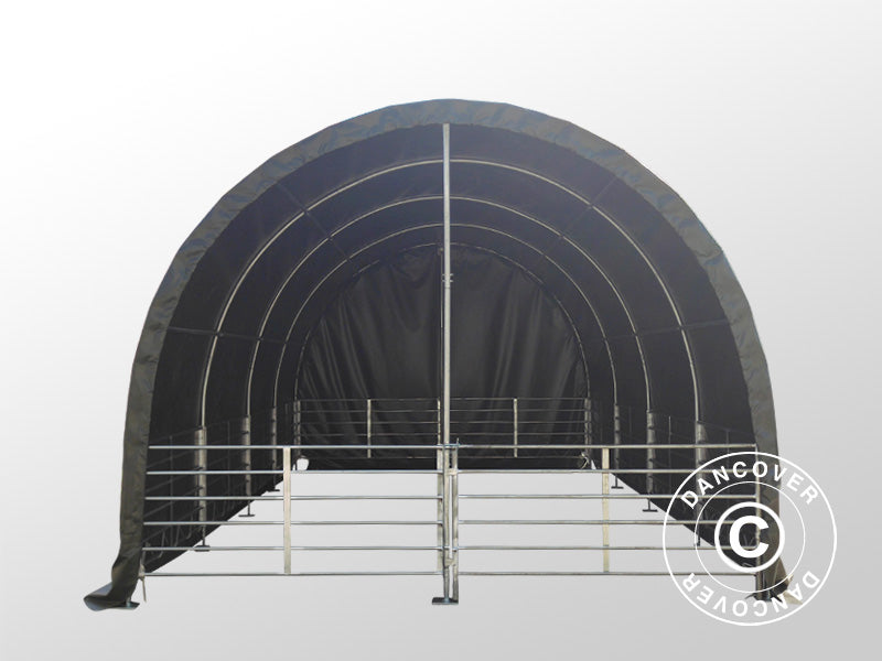 Livestock shelter 4x8x3.15 m, PVC, Green