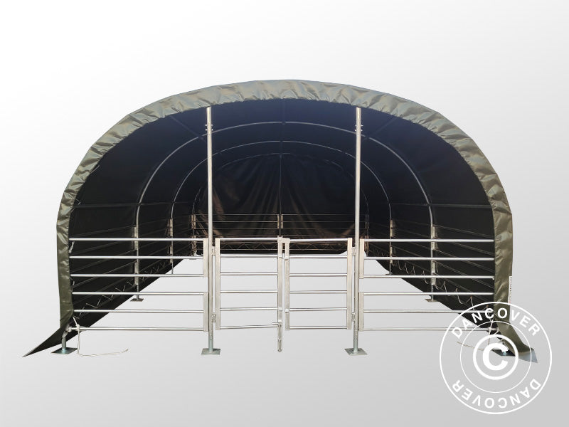 Livestock shelter 4x6x2.4 m, PVC, Green