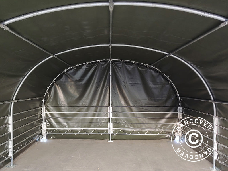 Livestock shelter 4x6x2.4 m, PVC, Green