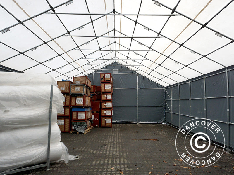 Storage shelter Titanium 8x27x3x5 m, White/Grey