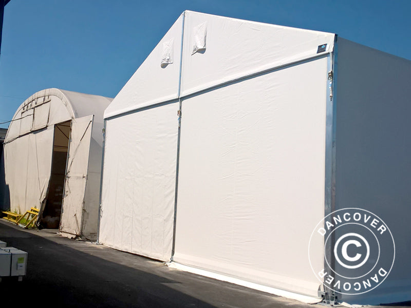 Industrial Storage Shelter Alu 12x12x5.42 m w/sliding gate, PVC, White