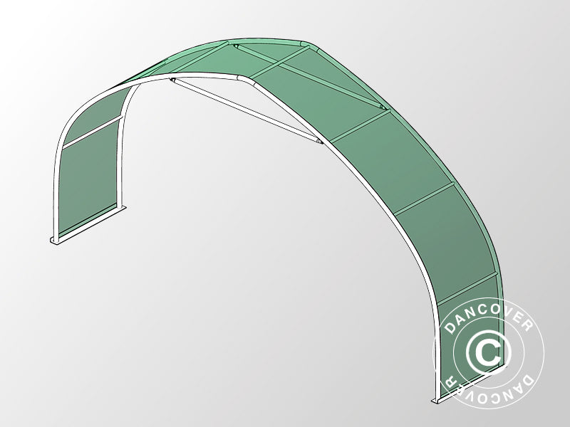 Extension 1.5 m for storage shelter, arched tent 9x15x4.42 m, PVC, Green