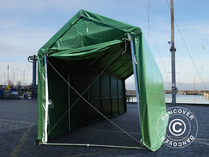 Storage shelter PRO XL 4x12x3.5x4.59 m, PVC, Green