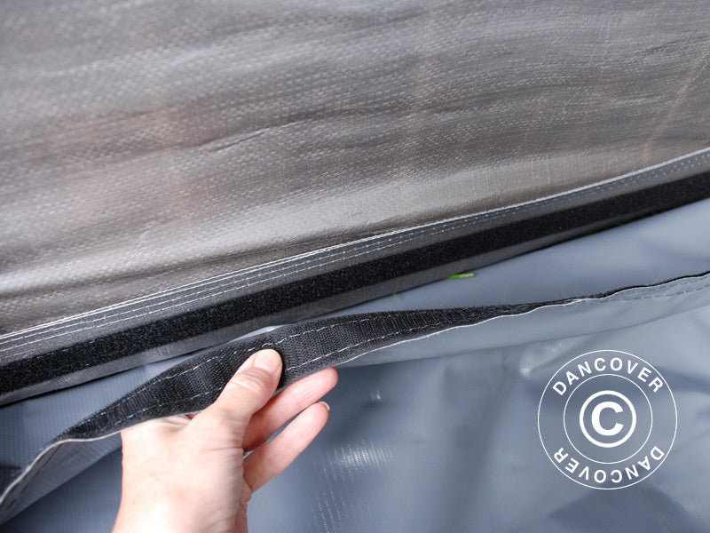 Portable garage PRO 3.6x6x2.7 m PE with ground cover, Grey