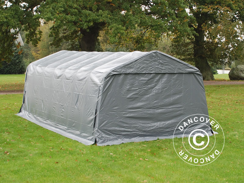 Portable garage PRO 3.6x8.4x2.7 m PVC with ground cover, Grey