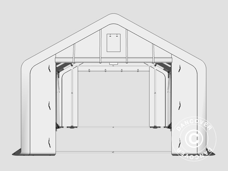 Storage shelter PRO 4x6x2x3.1 m, PVC, Green