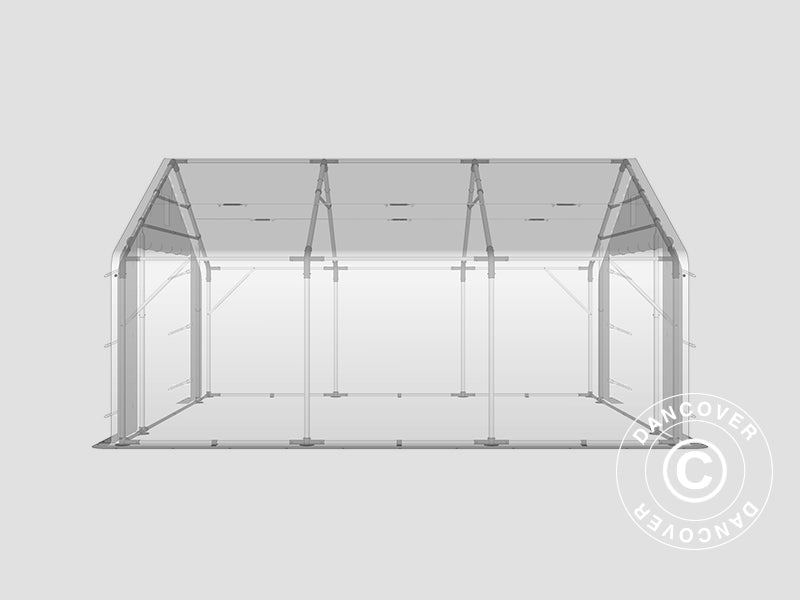 Storage shelter PRO 5x6x2x3.39 m, PVC, Grey