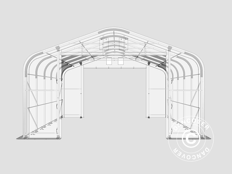 Storage shelter PRO 6x6x3.7 m PVC, Grey