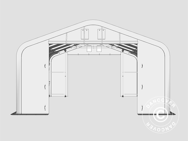 Storage shelter PRO 6x6x3.7 m PVC, Grey