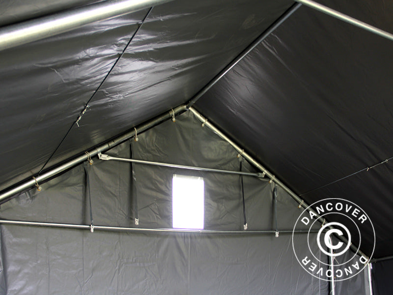 Storage shelter PRO 5x4x2x3.39 m, PVC, Grey