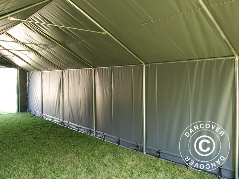 Storage shelter PRO 5x12x2x3.39 m, PVC, Grey
