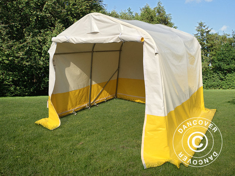 Storage work tent PRO 2.4x2.4x2 m, PVC, White/Yellow, Flame retardant