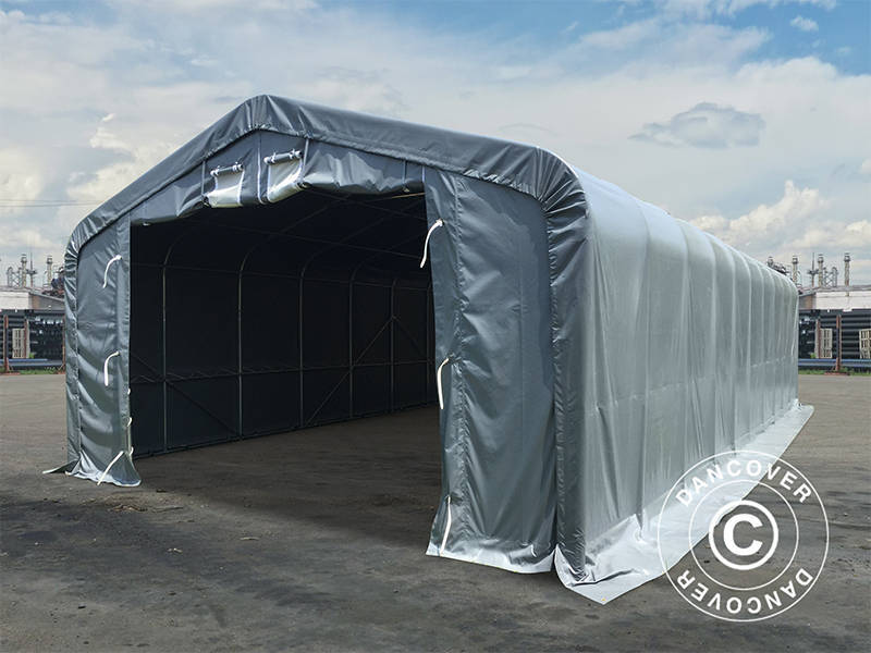 Storage shelter PRO 6x12x3.7 m PVC w/skylight, Grey