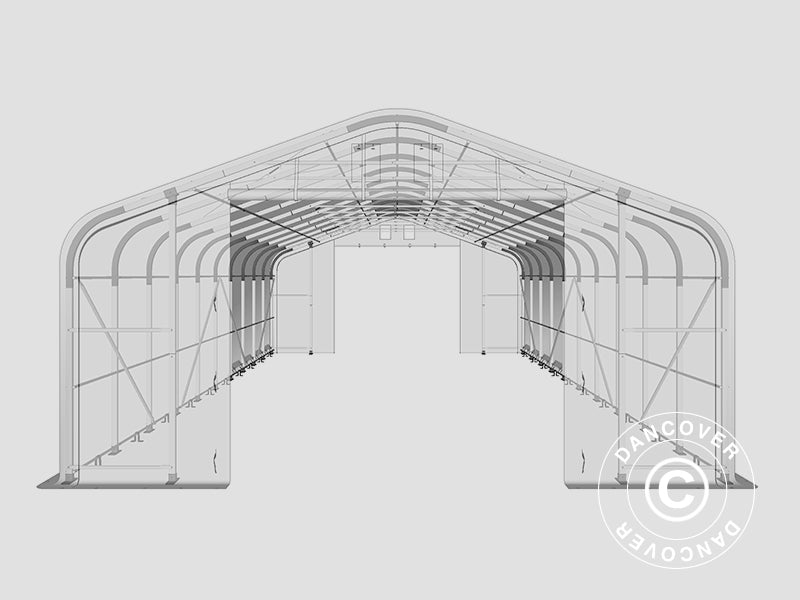 Storage shelter PRO 7x14x3.8 m PVC w/skylight, Grey
