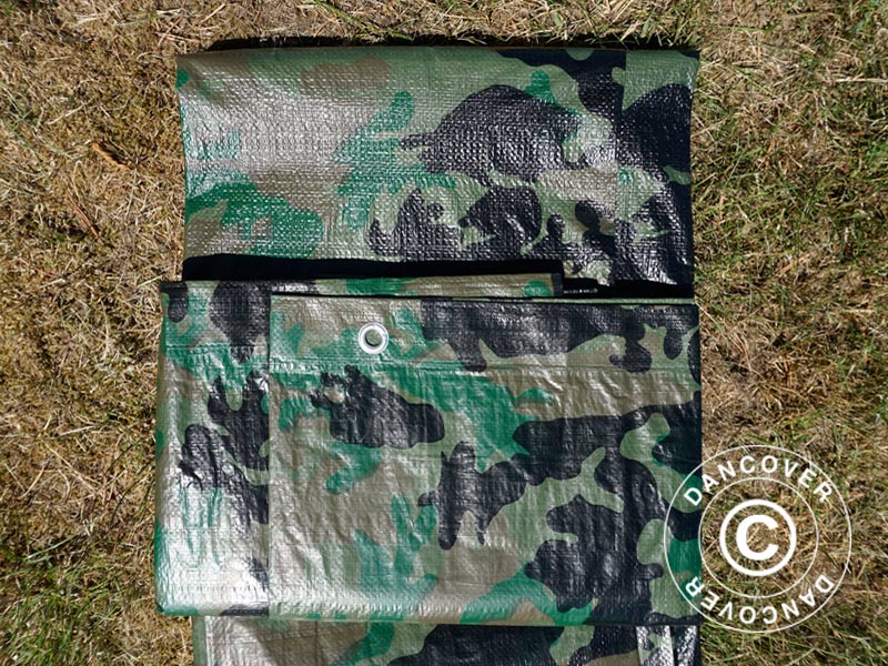Camouflage tarpaulin Woodland 1.9x3 m, 100g/m²