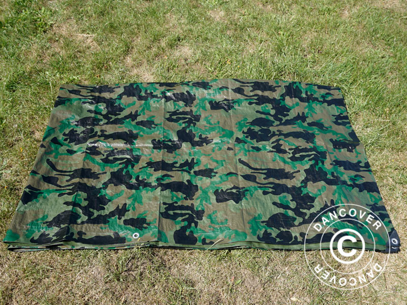 Camouflage tarpaulin Woodland 1.9x3 m, 100g/m²