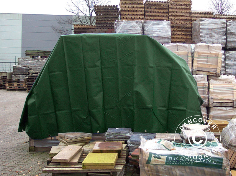 Tarpaulin 5x7 m, PVC 600 g/m² Green, Flame retardant