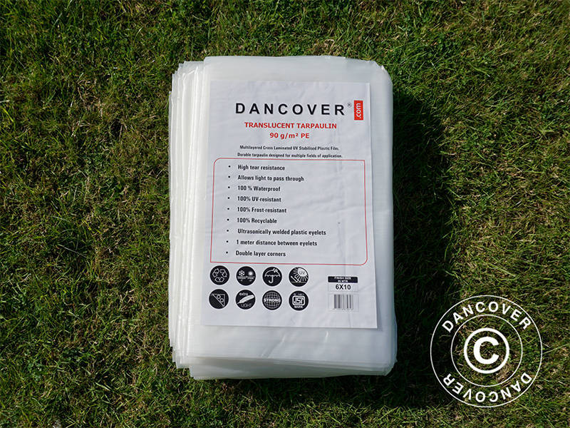 Tarpaulin 2.5x3.6 m, PE 90 g/m², Translucent